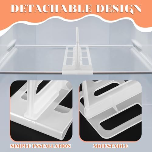 Homoyoyo Refrigerator Divider 2 pcs Plastic Fridge Shelf Divider Board Refrigerator Organizer for Food Classification Freezer Separator Easy Install Kitchen Storage Accessory - Image 5