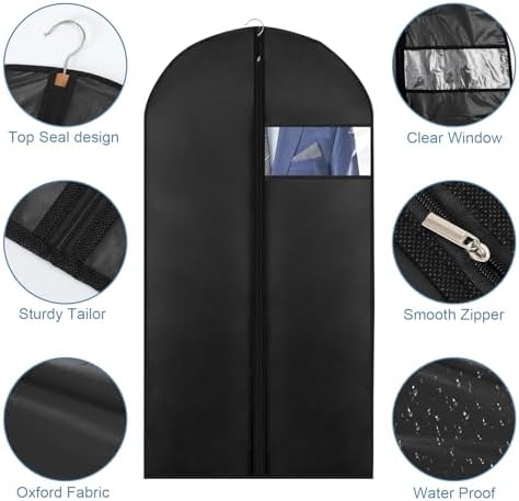 Garment Bag Suit Bag for Storage 40 inch, Washable Suit Cover for T-Shirt, Jacket, Suits, Coats(7 packs) - Image 4