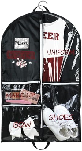 Blushtier 40" Cheer Uniform Garment Bag Cheerleading, Black,Red by Blushtier
