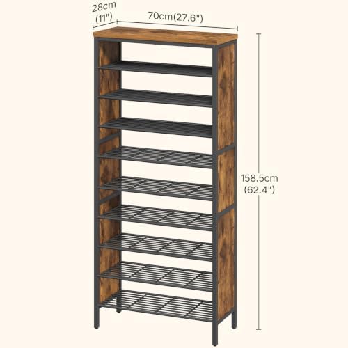 YATINEY 10-Tier Tall Shoe Rack, Large Shoe Storage Organizer for Closet - Image 3
