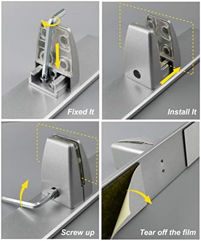 2 Pcs Sneeze Guard Clamp, Bracket Sneeze Guard Shield Base for Countertops, Stick On Heavy Duty Auminum Partition Guard Clamp, Panel Support Clamp Stand for Clear Desktop Counter Reception - Image 4