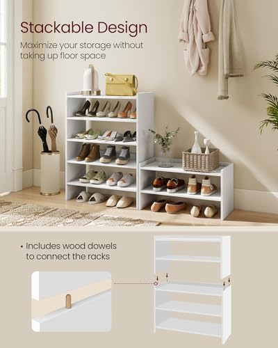 VASAGLE 3-Tier Shoe Rack for Closet, Stackable Shoe Organizer Shelf - Image 5
