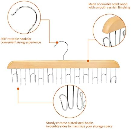 Amazon Basics Wooden Belt Hanger - Natural (Pack of 18) - Image 2