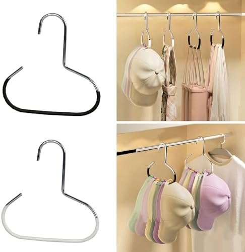 Hat Organizer – Multi-Functional Hat Hanger Rack & Scarf Hanger with Open Loop Design, Anti-Slide Steel, for Closet Bedroom Bathroom Balcony, Stores Hats Belts Scarves Ties (Black) - Image 6