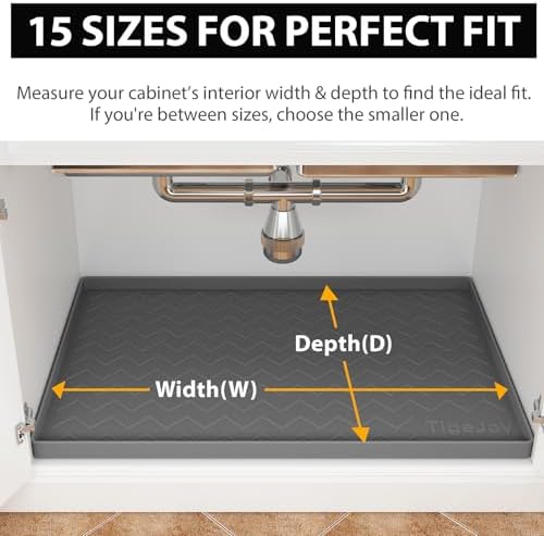 TigeJoy Under Sink Mats for Kitchen Waterproof 25" x 22", Cabinet Liner - Image 6