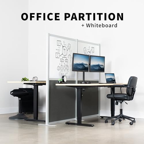 VIVO Dry Erase/Dark Gray Freestanding 76x66 inch Privacy Panel, PP-MWS63WB - Image 4