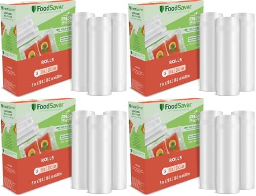 FoodSaver Custom Fit Airtight Food Storage and Sous Vide Vacuum Sealer Bags, Perfect for Meal Prep and Sous Vide Cooking, 8in x 20ft (Pack of 12) by Unknown