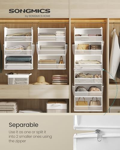 SONGMICS Widended Hanging Closet Organizer and Storage, 6-Tier, Separable - Image 3