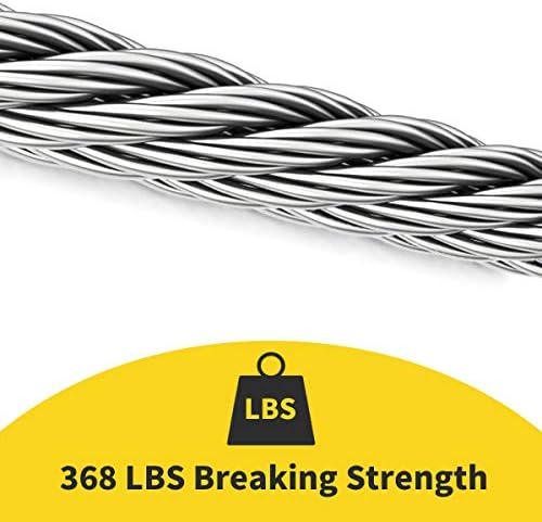 1/16 Wire Rope, 800FT 304 Stainless Steel Cable with 250Pcs Crimp Sleeves, Aircraft Grade, 7x7 Strand, 368lbs Breaking Strength, for Garden Trellis, Clothesline, Railing,Trellis - Image 3