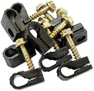 STEREN Coaxial Cable Clips - Cable Holder - Wire Clips - Siding Clips For Hanging - Cord Holder For Desk - Cable Clamps - Cord Clip - Wire Organizer Clips - Tv Mount Screws - Black - 100 Pack by STEREN