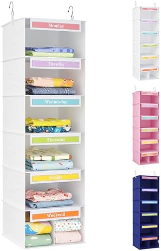 Lifewit 6 Shelf Weekly Hanging Clothes Storage Organizer for Kids, White by Lifewit