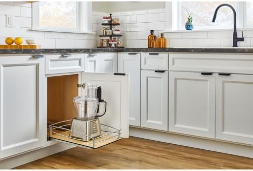 Rev-A-Shelf Pull Out Kitchen Cabinet Storage Organizer with Solid Bottom and Undermount Soft-Close Full Extension Slides, 54BK-21SC-1 - Image 3
