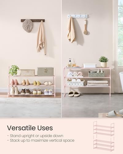SONGMICS Shoe Rack, 3-Tier Shoe Organizer, Metal Storage Shelf - Image 4