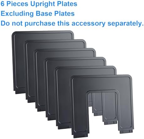 Adjustable File Sorter Accessories 6 Pieces Upright Plates, Expandable File Folder Holder Accessory, Desktop Binder Organizer, School Office File Organizer, Black - Image 2