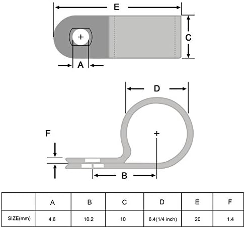 Hicarer 50 Pack R Type Cable Clip Wire Clamp with Screws, 1/4 Inch, White - Image 3
