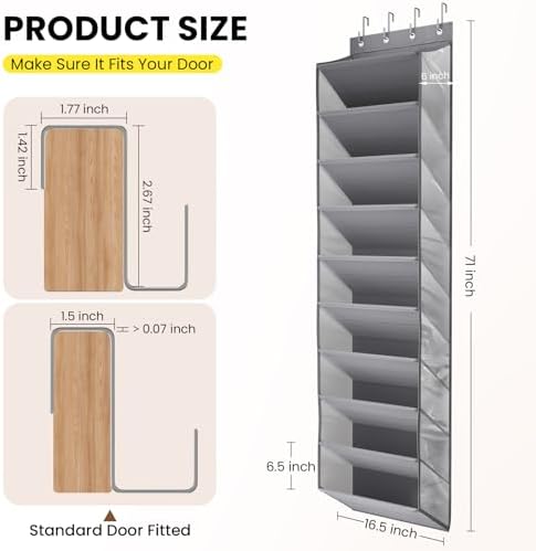 Mefirt XXL Clear Over the Door Shoe Organizer for Closet Fit 30 Pairs ﻿ - Image 5