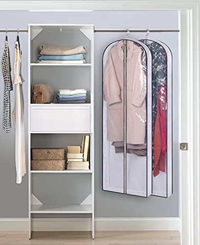 SLEEPING LAMB 60" Gusseted Garment Bags for Closet Storage Clear Dress Bag Hanging Clothes Storage for Long Gowns, Coats, Sweaters, 2 Packs - Image 7