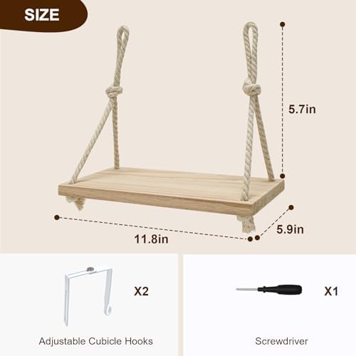 Cubicle Hanging Shelf with Adjustable Hooks for Office Storage - Image 3