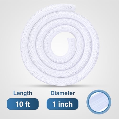 Nilight Cable Sleeve, 10ft-1inch Cord Management Sleeves White Wire Loom - Image 2