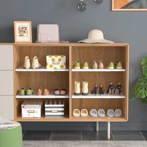 Expandable Closet Shelves, Adjustable Metal Closet Organizers and Storage Shelves for Wardrobe, Kitchen Pantry, Shoe Rack, (2 Pack,W11.81 x L: 17 "to 31") - Image 5