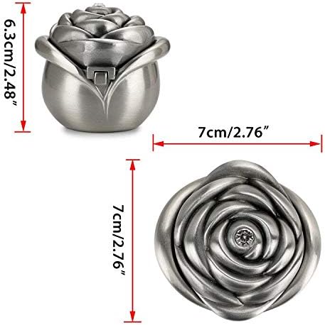 Hipiwe Rose Shape Vintage Jewelry Box - Small Trinket Storage Holder Case Keepsake Organizer Box for Rings Earrings Necklace Treasure, Gift for Women, Large