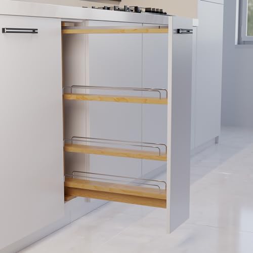 Dowell 3" Base Filler Pullout Organizer with Adjustable Shelves (Wood 4005 0330B) - Image 2
