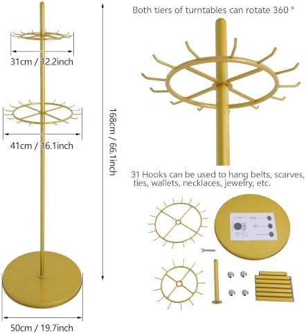 Rotatable Organizer Belt Hanger Tie Rack Scarf Purse Display - Image 4