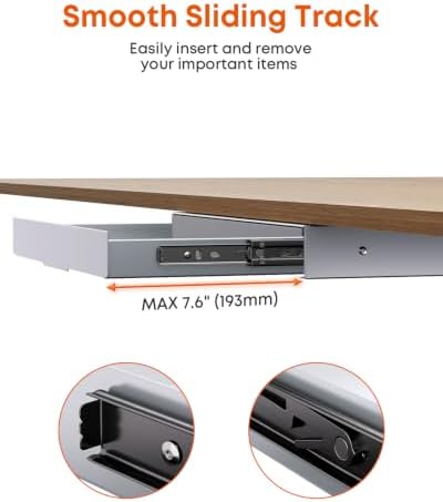 PUTORSEN Under Desk Storage Drawer 14.8" Wide - Smooth Slide Out Organizer - Image 5