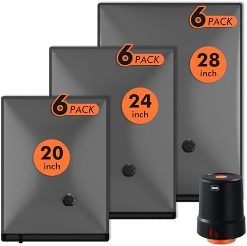 GONGSHI Vacuum Seal Bags for Clothing Travel & Home Storage, Travel Vacuum Bags with Pump,Space Saver for Blankets, Comforters, Pillows, Clothes,18 Combo by GONGSHI