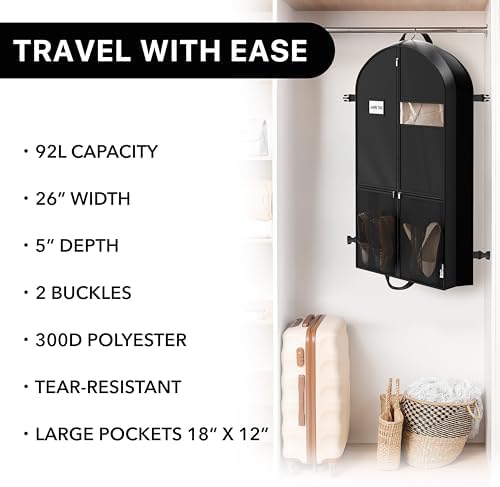 Simple Houseware 43" Travel Garment Bag with Pockets, Heavy Duty Suit Bag - Image 6