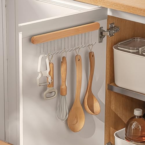 Pull Out Belt Rack for Closet, Sliding Hooks Hanger Rack for Bras Ties Tank Top Scarf Jewelry, Space Saving Organizr for Wardrobe Cabinet, Left & Right Side 8 Hooks Rail, 2 Pcs - Image 5