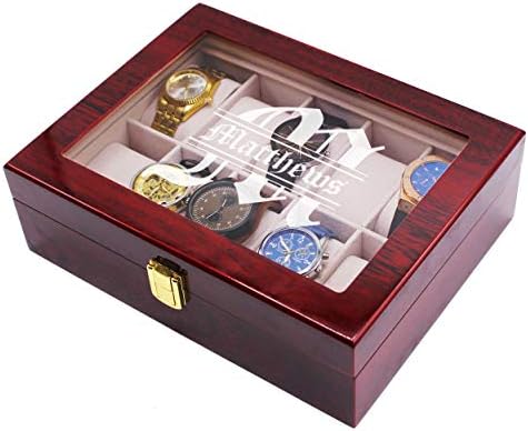 My Personal Memories Custom Personalized Watch Storage Box Glass Display Case for Men, Him, Husband - Engraved and Monogrammed (Premium Rosewood) - Image 3