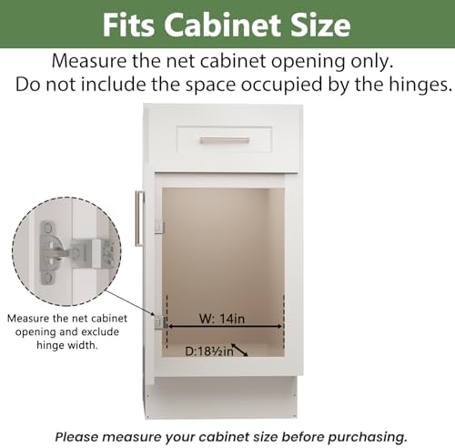Pull Out Cabinet Organizer 13½" W x 18" D, Heavy Duty Cabinet Pull Out Shelves, Slide Out Drawers Organization for Kitchen Cabinets Bathroom - Image 4