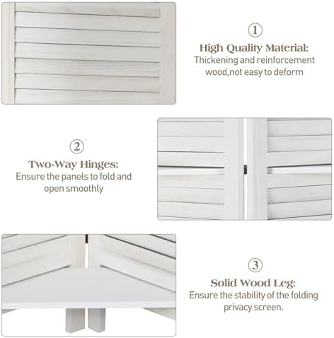 Room Divider with Shelves Freestanding Wood Room Partition Divider - Image 4