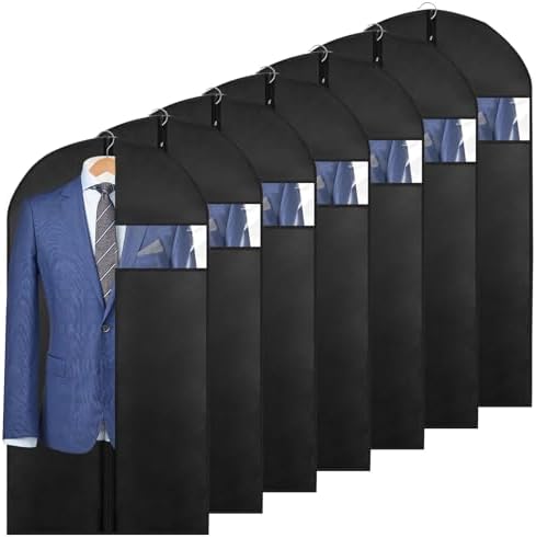 Garment Bag Suit Bag for Storage 40 inch, Washable Suit Cover for T-Shirt, Jacket, Suits, Coats(7 packs) by Suifam