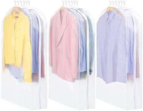 Carbrea 10" Gusseted Garment Bags for Hanging Clothes, 43 inches, 3 Pack by Carbrea