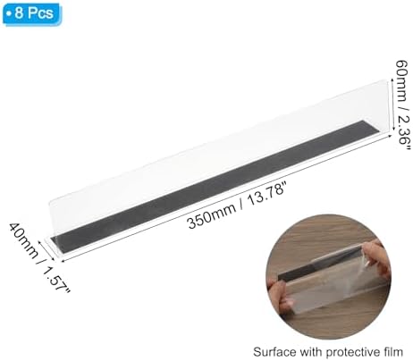 PATIKIL 8 Pack Shelf Dividers for Closet Organization, 13.8x1.6x2.4 Acrylic Magnetic Closets Separator Kitchen Cabinet Shelves Under Bed Blocker for Bedroom Kitchen Office, Clear - Image 2