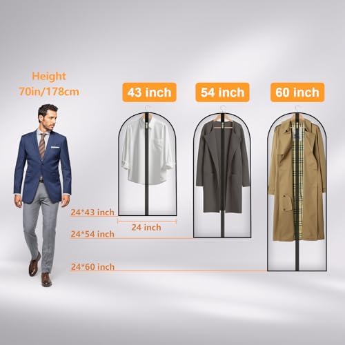 Travel Garment Suit Bag 43" for Hanging Clothes Storage for Men Suits Shirt - Image 3