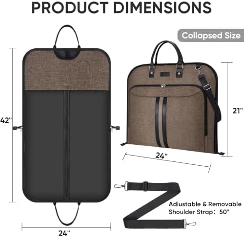 BALEINE Garment Bags for Travel, Water Resistant Carry on Suit Bag - Image 4