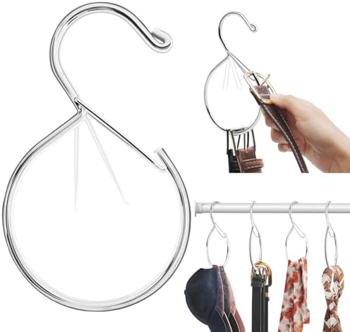 Supforce 6 Pack Belt Hanger, Belt Organizer for Closet, Silver by Supforce