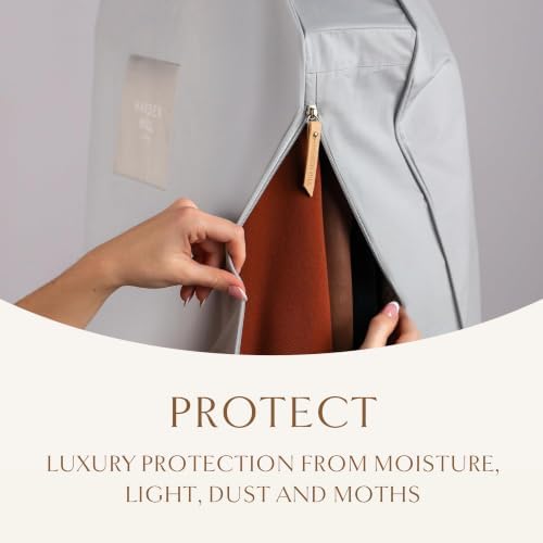 Hayden Hill Luxury Organic Cotton Garment Bag for Hanging Clothes Long 58" - Image 5