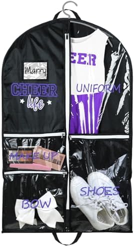 Blushtier 40" Cheer Uniform Garment Bag Cheerleading, Black,Purple by Blushtier