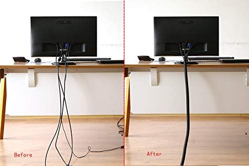 Alex Tech 6.6ft - 1.5 inch Cord Protector Wire Loom Tubing Cable Sleeve Split Sleeving for USB Cable Power Cord Audio Video Cable - Protect Cat from Chewing Cords - Black - Image 4