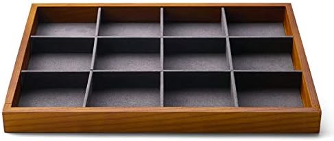 Oirlv Solid Wood Jewelry Tray,Jewelry Drawer Organizer,12 Grid(Grey) by Oirlv