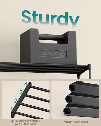 SONGMICS Shoe Rack, 4-Tier Stackable Metal Shoe Organizer, 24.5" Wide - Image 4