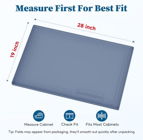 Waterproof Under Sink Mat 28"x19", Silicone Mat, Dark Blue - Image 2