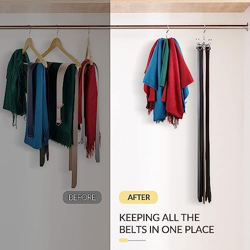 Belt Hanger, Space Saving Belt Organizer for Closet, Max 24 Storage Capacity, Rotating Belt Rack Closet Organizers and Storage for Hanging Belt, Ties, Silver - Image 3