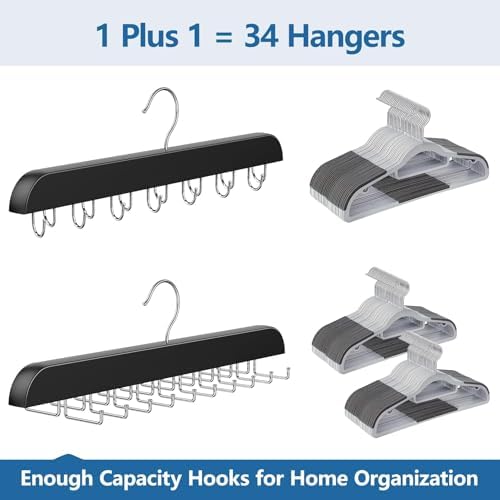 2 Pack Tie Rack & Belt Hanger for Closet Organization, Wooden Tie Organizer - Image 5