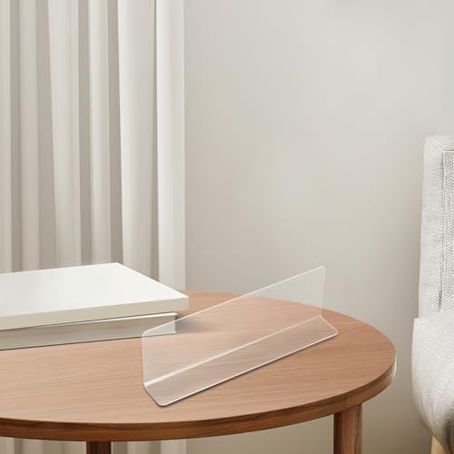 VOSAREA Plastic Shelf Dividers 6pcs Clear L Shaped Separator Transparent Organizer Divider for Commodity Classification Cabinets Shelf Store (20cm) - Image 5