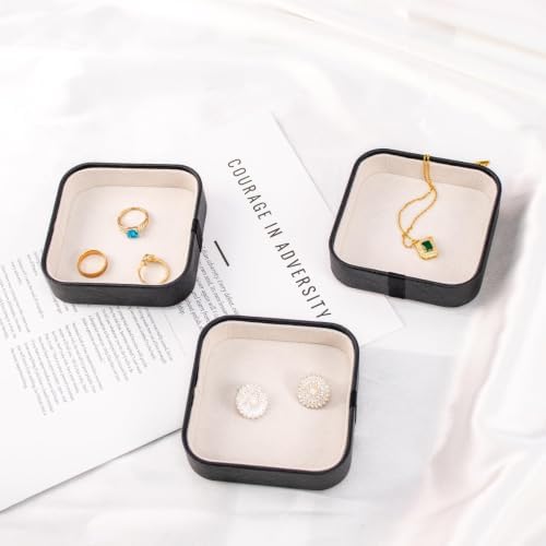 3 Pack Small Jewelry Trays Leather Stackable Ring Dish Organizer for Drawer - Image 6